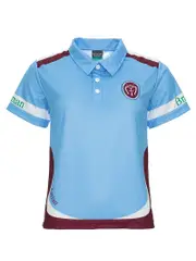 SS Sky/Green Sublimated Sports Polo Bradman With Logo