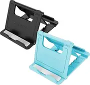 Mobile Phone Stand Holder, Universal Foldable Multi-Angle Desktop Mobile Phone Holder, 2 Pack Compatible with Tablet iPhone X / 6/7 / 8Plus and Samsung Galaxy S6 S7 S8 S9 (Blue)