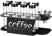ＡＷＨＡＯ Espresso Bean Cellars with Display Stand and Funnel, 8 Glass Vials