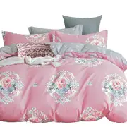 Floral Pink Bed Quilt Cover Set 3 Piece