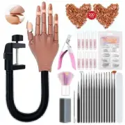 Practice Hand for Acrylic Nail Manicure Training, Flexible Fake Hands with Nail