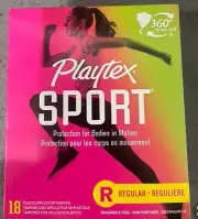 Playtex Sport Tampons Regular 18ct Box Unscented 1 Box For $3.99