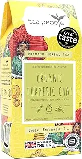 Tea People Organic Turmeric Chai 15 Pyramids in Retail Pack 52.5 g