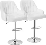 Bar Stools Set of 2, Adjustable Barstools, Counter Height Stools with Back and A