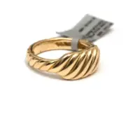 NWT DAVID YURMAN Ladies 8.5mm Sculpted Cable Contour Ring in 18K Gold Size 8