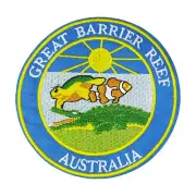 Great Barrier Reef Australia Patch 3.5" Embroidered Hook Loop Applique Souvenir