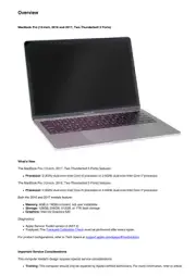Apple MacBook Pro 13-inch 2017 Two Thunderbolt 3 Ports Guide Service Manual