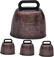 ibasenice 4Pcs Iron Cow Bell for Sporting Events Durable Craft Bells Cute Pet Accessory Loud Sound Resistant for Cheering and Games