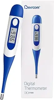 Berrcom Digital Thermometers, Oral Thermometer for Adults Kids and Babies, Underarm Thermometer with Flexible tip and Fever Alarm