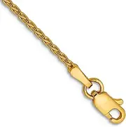 [JewelryWeb] 10k Solid Yellow Gold 1.5mm Parisian Wheat Chain Bracelet 20 Centimeters Link-Bracelet for Women and Men