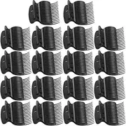18 Pieces Hot Roller Clips Plastic Hair Curler Claw Clips Roller Clips for Small, Medium, Large and Jumbo Hair Rollers (Black, One size)