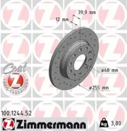 Zimmermann 100.1244.52 Sport Z Disc Brake Rotor For 02-11 A4 A4 Quattro Exeo S4 (for: Audi)