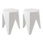 White Plastic Stacking Puzzle Stools - 2 Pack