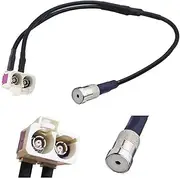 1Pcs RNS-E Female Head Double Fakra B Female Head Right Angle Y-Shaped Divider Cable Antenna Adapter(5M)