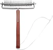 Wide Dematting Undercoat Grooming Rake, Stainless Steel Heavy Duty 25 Blades Deshedding Dematting Brush with Wooden Handle for Pet