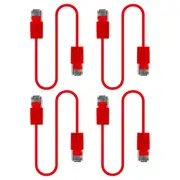 4x Cruxtec Universal Ultra-Thin CAT6A U/UTP Ethernet LAN Cable Cord 3m Red