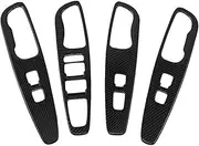 Power Window Switch Carbon Look Window Lift Switch Button Cover Trims Door Armrest Panel Frame for Santa Fe 2019-2021
