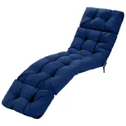Costway 186x56cm Patio Lounge Chair Cushion Waterproof & Sun Protection High Back Floor Lazy Recliner Cushion Navy