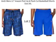 And1 Men 11" Post Up & Flash Cut Basketball Shorts Athletic Active Wear Size 3XL