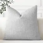 Linen Throw Pillow Cover Set of 1 Decorative 20" x 20" (Pack of 1) Light Grey