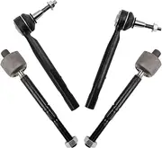 TRQ Front Inner and Outer Tie Rod Set Compatible with 2019-2020 Ford Ranger