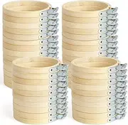 Lyaciomn 48 Piece Embroidery Hoop Mini Embroidery Hoop Bamboo Round Hoop Wood Color 3Inch for DIY Craft Needlework, Sewing and Crafts 8cm