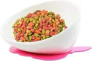 Flat Face Pet Bowls,Yannuo French Bulldog Teddy Garfield Non-Slip Ceramic Bowl For Dog & Cat (white)