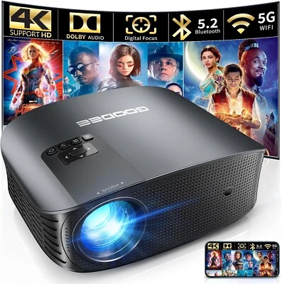 4K WiFi Bluetooth Projector 800 ANSI Lumen, 3840 x 2160 Resolution,HDMI Interfa