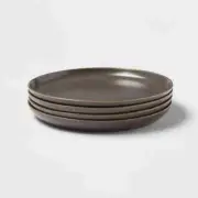 4pc Stoneware Tilley Dinnerware 10" Dinner Plates Set - Dark Gray - Threshold