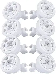 [DL-pro] 8 x Basket Wheels Upper Basket Suitable for Bosch Siemens Neff AEG Bauknecht Whirlpool Ikea 424717 for Upper Dishwasher