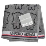 EMPORIO ARMANI MANGABEAR 小熊圖騰字母LOGO刺繡小方巾(灰底)