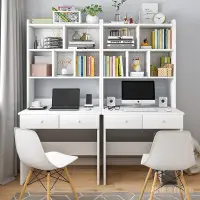在飛比找蝦皮購物優惠-A01小戶型電腦桌書桌書架一體80cm長60寬40窄白色桌子