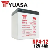 在飛比找PChome24h購物優惠-【YUASA】NP4-12 鉛酸電池12V4Ah 不斷電系統