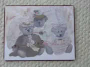 Completed Paulette Monahan Crewel BEARLY SISTERS Victorian Bears- 14x11 JCA New