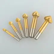 3 Flute 90 Degree HSS Chamfering Tool Bit Countersink Drill Bit Set for Metal