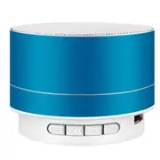 2 Pcs Wirelesss Led Glowing Bluetooth Receiver Hands-Free Music Player Metal Speaker Blue