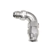 Aeroflow 90 Degree Tube To Male Adapter Pipe Fitting Silver 1/4" to -4 AN