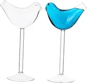 Modern Martini Glass Decorative Wine Beer Glass Bird Shape Cocktail Container Set of 2