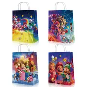 12PC Super Mario Movie Paper Lolly Loot Bag & Stickers Gift Bag Kids Birthday Decorations