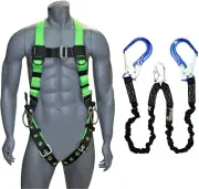 Universal Full-Body Fall Protection Safety Harness W/ 3 D-Rings and Tongue Buckl