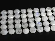 Natural White Moonstone Beads Grade AAA Faceted Coin 8MM 10MM Loose Beads
