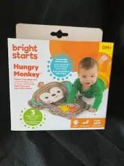 BRIGHT STARTS TUMMY TIME WATER MAT HUNGRY MONKEY , TUMMY TIME SENSORY PLAY - 0M+