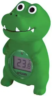 Oricom Digital Bath and Room Thermometer, Crocodile, Green