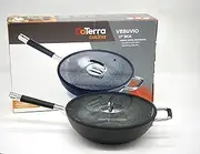 DaTerra Cucina Ceramic Wok with Natural Nonstick Coating, Lid Included - by