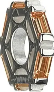 JB-6C Authentic Chamilia Wheel Peach CZ Bead Charm! NEW W/BOX!
