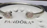 Authentic Pandora MOMENTS Signature Bangle #596274CZ