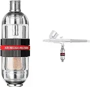 Mini Airbrush Air Filter in-Line Water Separator Water-trap Filter Oil Trap Separator Kit, Connects onto Airbrushes and Hoses with 1/8” Threads for Air compressor G1/8 Connector
