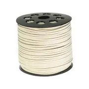 100 Yards Flat Suede Cord 2.7mm Leather String Lace Faux Leather Cord Beige