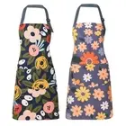 2 Pack Floral Apron for Women with Pockets, Adjustable Cotton Chef Aprons for...