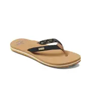REEF Women's Cushion Sands Flip Flop Black/Tan - RF0A3YOWBTA, Black/Tan